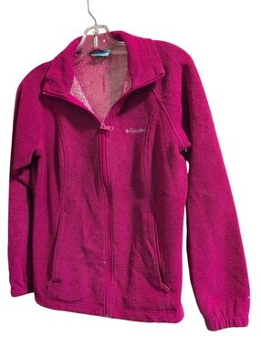 Columbia Omni-Heat Women’s Small Fuchsia Full Zip Fleece Jacket Thermal Reflect